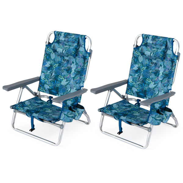 5 adjustable backrest positions for personalized comfort<br>Easy armrest lift mechanism for quick reclining changes<br>Side cup holder and mesh pocket keep essentials handy<br>Zippered insulated cooler bag maintains drinks cold longer<br>Dual-purpose supp