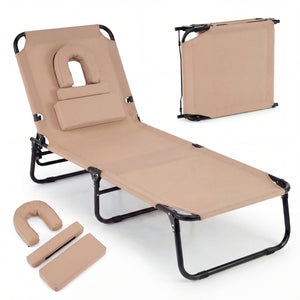 4-position adjustable backrest allows you to sit up  recline  and lay down<br>Safe locking device for firm backrest fixation<br>Powder-coated metal frame with U-shaped legs for extra sturdiness<br>Made of 500D Oxford fabric  wear-resistant and breathable<