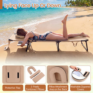 4-position adjustable backrest allows you to sit up  recline  and lay down<br>Safe locking device for firm backrest fixation<br>Powder-coated metal frame with U-shaped legs for extra sturdiness<br>Made of 500D Oxford fabric  wear-resistant and breathable<