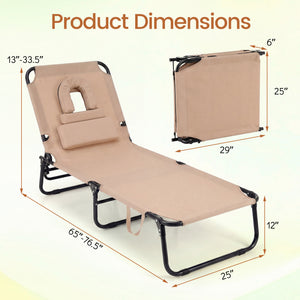 4-position adjustable backrest allows you to sit up  recline  and lay down<br>Safe locking device for firm backrest fixation<br>Powder-coated metal frame with U-shaped legs for extra sturdiness<br>Made of 500D Oxford fabric  wear-resistant and breathable<