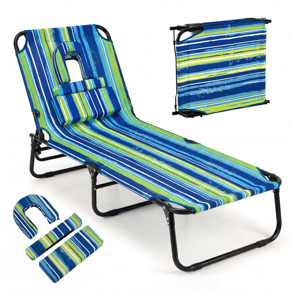 4-position adjustable backrest allows you to sit up  recline  and lay down<br>Safe locking device for firm backrest fixation<br>Powder-coated metal frame with U-shaped legs for extra sturdiness<br>Made of 500D Oxford fabric  wear-resistant and breathable<