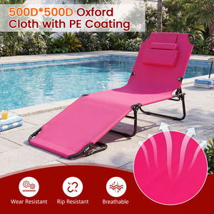4-position adjustable backrest allows you to sit up  recline  and lay down<br>Safe locking device for firm backrest fixation<br>Powder-coated metal frame with U-shaped legs for extra sturdiness<br>Made of 500D Oxford fabric  wear-resistant and breathable<