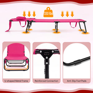 4-position adjustable backrest allows you to sit up  recline  and lay down<br>Safe locking device for firm backrest fixation<br>Powder-coated metal frame with U-shaped legs for extra sturdiness<br>Made of 500D Oxford fabric  wear-resistant and breathable<