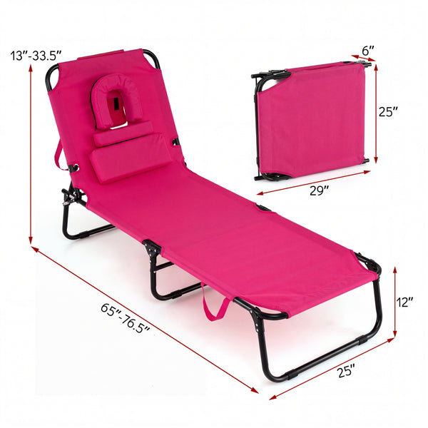 4-position adjustable backrest allows you to sit up  recline  and lay down<br>Safe locking device for firm backrest fixation<br>Powder-coated metal frame with U-shaped legs for extra sturdiness<br>Made of 500D Oxford fabric  wear-resistant and breathable<