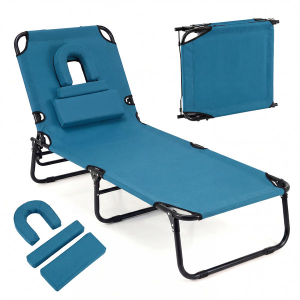 4-position adjustable backrest allows you to sit up  recline  and lay down<br>Safe locking device for firm backrest fixation<br>Powder-coated metal frame with U-shaped legs for extra sturdiness<br>Made of 500D Oxford fabric  wear-resistant and breathable<
