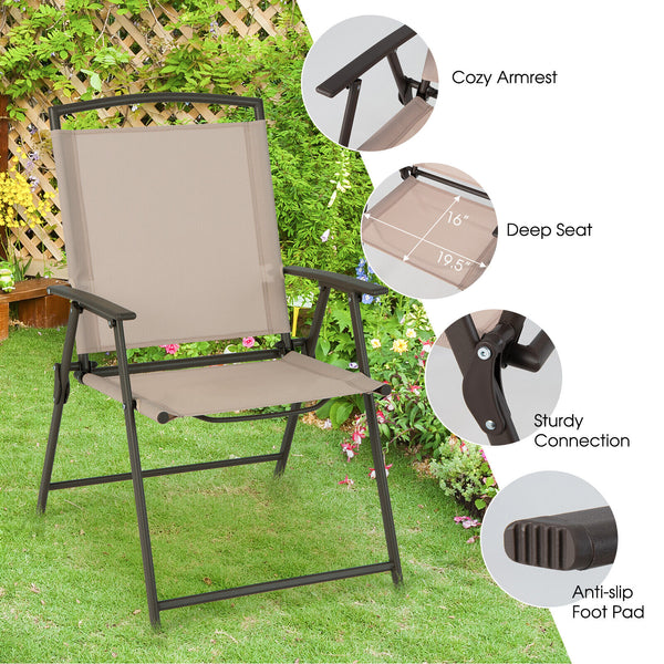Selected fabric for breathability and quick-drying<br>Anti-rust steel frame for better outdoor adaptability<br>Non-slip foot pads for floor protection and strong stability<br>Save your outdoor space with foldable design<br>Convenient to carry with lightwe