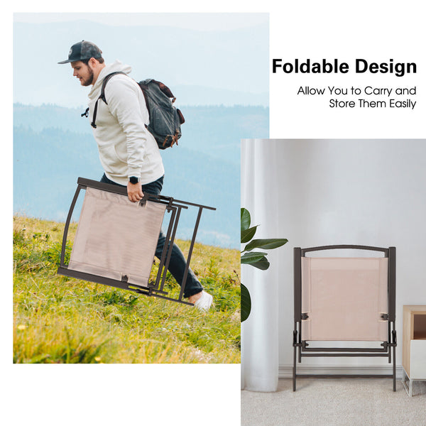 Selected fabric for breathability and quick-drying<br>Anti-rust steel frame for better outdoor adaptability<br>Non-slip foot pads for floor protection and strong stability<br>Save your outdoor space with foldable design<br>Convenient to carry with lightwe