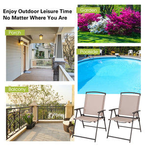 Selected fabric for breathability and quick-drying<br>Anti-rust steel frame for better outdoor adaptability<br>Non-slip foot pads for floor protection and strong stability<br>Save your outdoor space with foldable design<br>Convenient to carry with lightwe