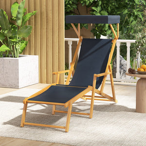 Angle adjustable canopy provides you with optimal protection<br>4-position adjustable backrest gratifies your different requirements<br>Solid birch wood frame for anti-fading and anti-cracking performance<br>High-quality oxford fabric with PVC coating ens