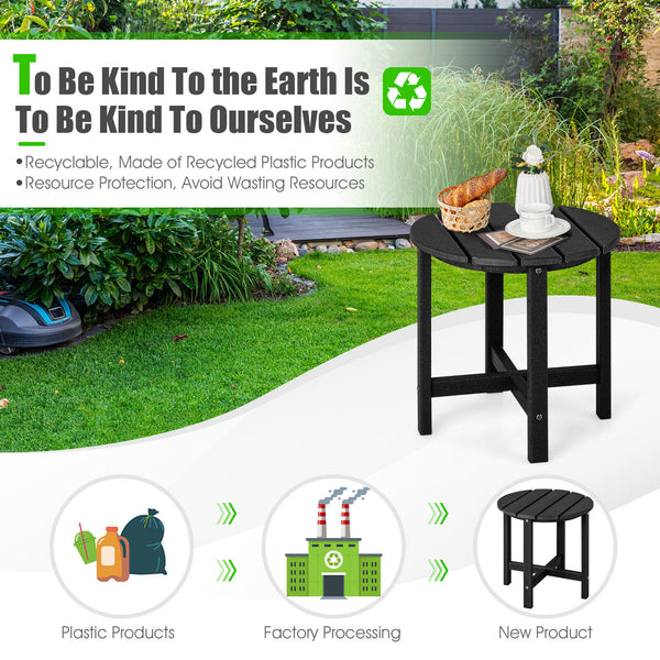 Remain its original color thanks to its sun-protective and colorfast HDPE material<br>Weather-resistant properties make this side table fit the outdoor environment<br>You can put this end table in the bathroom as well because it is waterproof<br>Endow thi