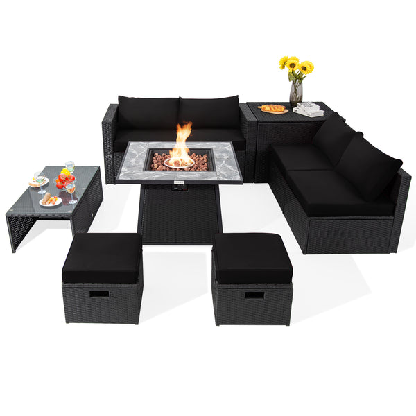 Deliver in 5 boxes  may arrive on the different days(White/Turquoise/Black)<br>Deliver in 4 boxes  may arrive on the different days(Gray/Red/Navy) <br>2 bags of screws are packed in the different boxes (1 bag of screws in the fire pit table box and anothe