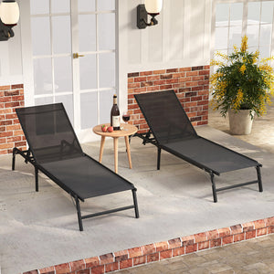 Please protect the lounge chairs with cover in rainy days for longer using<br>5-level adjustable backrest meets different requirements<br>Back adjustment device makes it easy to fix and adjust<br>High backrest offers comfortable back support<br>Lay down t