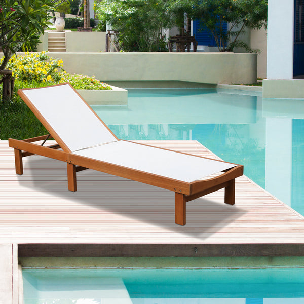 Great for reading  sunbathing  and taking a nap with 5-position adjustment<br>Avoid stuffiness even in the hot summer due to breathable and quick-drying fabric<br>Solid eucalyptus wood and sturdy steel for strong stability<br>Can be used by the whole fami
