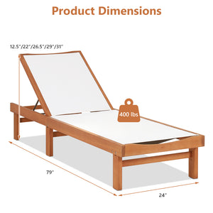 Great for reading  sunbathing  and taking a nap with 5-position adjustment<br>Avoid stuffiness even in the hot summer due to breathable and quick-drying fabric<br>Solid eucalyptus wood and sturdy steel for strong stability<br>Can be used by the whole fami