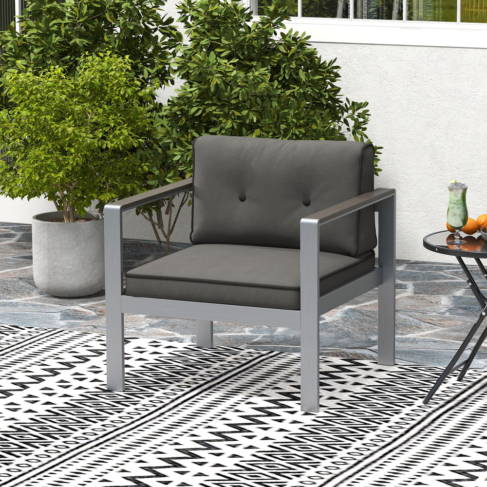 Wide sitting area with ergonomic design relieves your fatigue<br>Soft seat and back cushions bring more comfort<br>Hook and loop fastener connect the cushions as a whole<br>Zipper design for easy maintenance of the cushion covers<br>Aluminum frame is stur