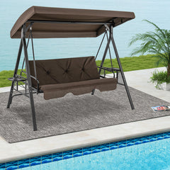 Perfect as a swing chair or a flat bed<br>60.5" wide seat accommodates up to 3 people<br>High-strength metal frame supports up to 1000 lbs<br>Large canopy offers considerate sun protection<br>Twist the knob to easily adjust the canopy angle<br>Comes with 