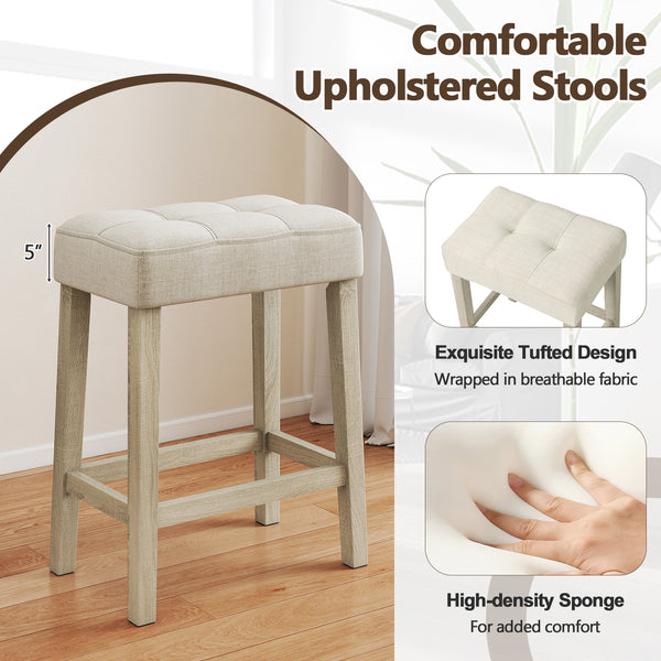 4-piece bar table set is a space-saving solution for your space<br>Stools can be stored under the table when not in use<br>Solid rubber wood legs with reinforced crossbars for a reliable construction<br>Non-slip foot pads for added stability<br>Side charg