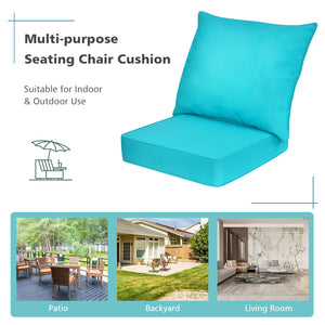 High resilience cotton for better sitting experience<br>Rope belts can firmly fix the seat cushion and are not easy to misplace during use<br>The thick and soft backrest can relieve waist soreness<br>The sun-proof function is ideal for both indoor and out