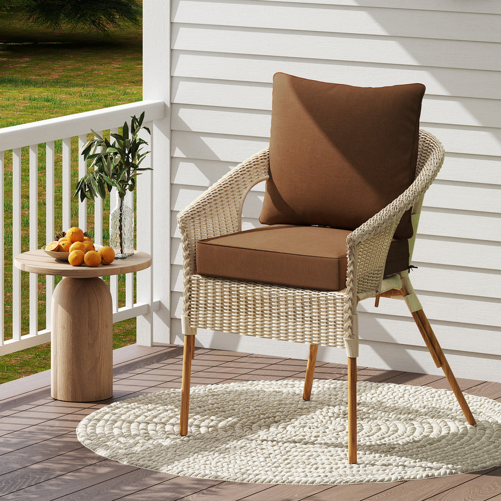 High resilience cotton for better sitting experience<br>Rope belts can firmly fix the seat cushion and are not easy to misplace during use<br>The thick and soft backrest can relieve waist soreness<br>The sun-proof function is ideal for both indoor and out