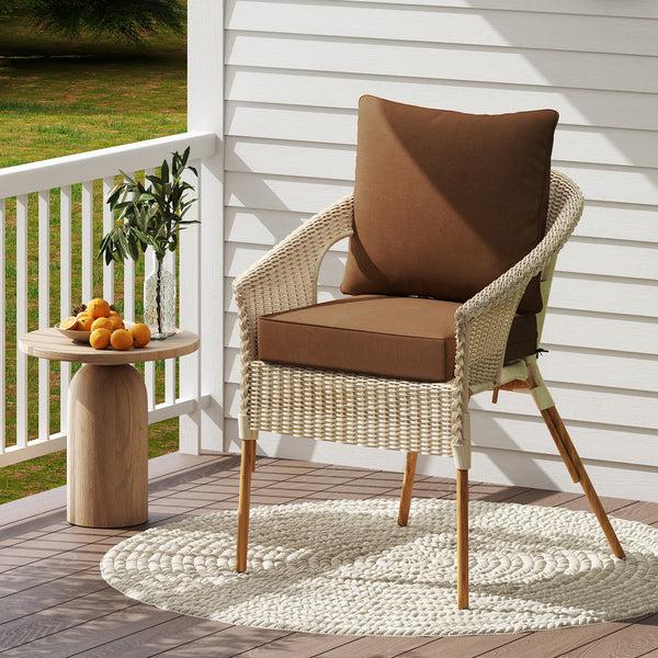 High resilience cotton for better sitting experience<br>Rope belts can firmly fix the seat cushion and are not easy to misplace during use<br>The thick and soft backrest can relieve waist soreness<br>The sun-proof function is ideal for both indoor and out