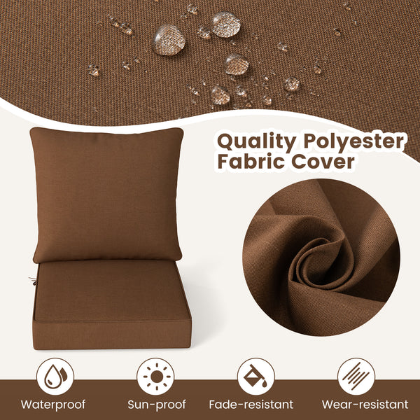 High resilience cotton for better sitting experience<br>Rope belts can firmly fix the seat cushion and are not easy to misplace during use<br>The thick and soft backrest can relieve waist soreness<br>The sun-proof function is ideal for both indoor and out