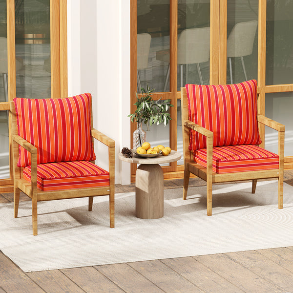High resilience cotton for better sitting experience<br>Rope belts can firmly fix the seat cushion and are not easy to misplace during use<br>The thick and soft backrest can relieve waist soreness<br>The sun-proof function is ideal for both indoor and out