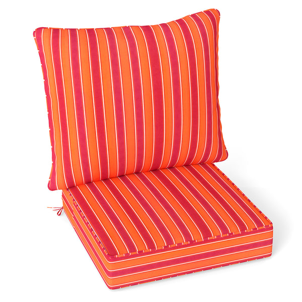 High resilience cotton for better sitting experience<br>Rope belts can firmly fix the seat cushion and are not easy to misplace during use<br>The thick and soft backrest can relieve waist soreness<br>The sun-proof function is ideal for both indoor and out