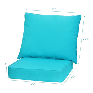 High resilience cotton for better sitting experience<br>Rope belts can firmly fix the seat cushion and are not easy to misplace during use<br>The thick and soft backrest can relieve waist soreness<br>The sun-proof function is ideal for both indoor and out