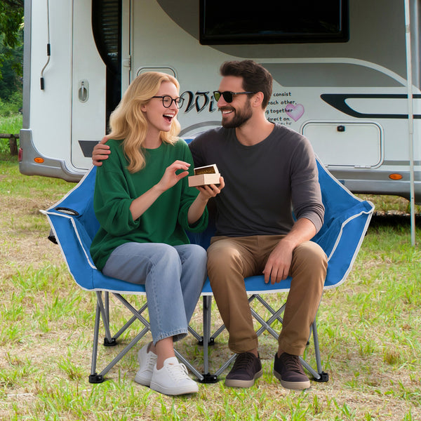 Boasts a heavy-duty metal frame that is wobble-free and long-lasting<br>Comfortable backrest  additional armrests  and wide seat surface for comfort<br>Skin-friendly oxford cloth is PVC-coated  tear-proof  wear-proof  and anti-fading<br>2 mesh cup holders