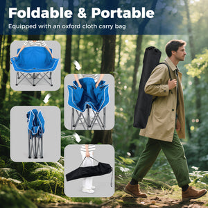 Boasts a heavy-duty metal frame that is wobble-free and long-lasting<br>Comfortable backrest  additional armrests  and wide seat surface for comfort<br>Skin-friendly oxford cloth is PVC-coated  tear-proof  wear-proof  and anti-fading<br>2 mesh cup holders