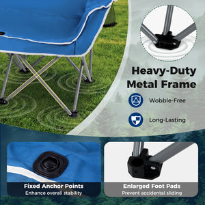 Boasts a heavy-duty metal frame that is wobble-free and long-lasting<br>Comfortable backrest  additional armrests  and wide seat surface for comfort<br>Skin-friendly oxford cloth is PVC-coated  tear-proof  wear-proof  and anti-fading<br>2 mesh cup holders