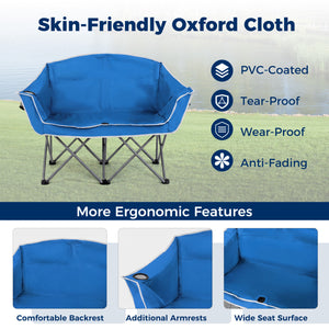 Boasts a heavy-duty metal frame that is wobble-free and long-lasting<br>Comfortable backrest  additional armrests  and wide seat surface for comfort<br>Skin-friendly oxford cloth is PVC-coated  tear-proof  wear-proof  and anti-fading<br>2 mesh cup holders
