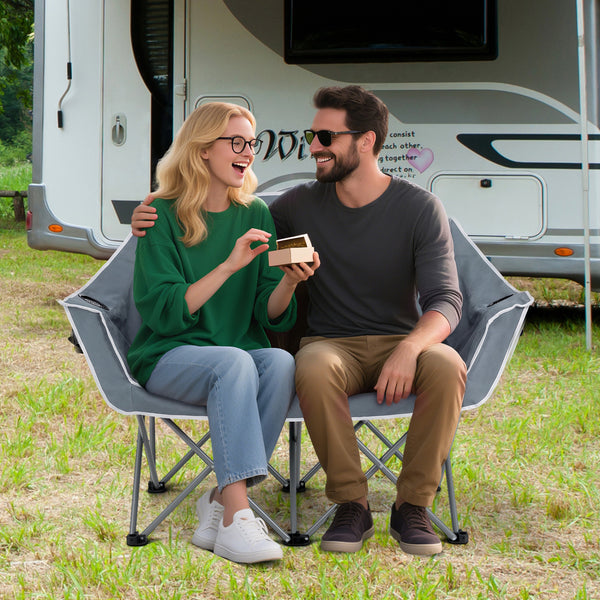Boasts a heavy-duty metal frame that is wobble-free and long-lasting<br>Comfortable backrest  additional armrests  and wide seat surface for comfort<br>Skin-friendly oxford cloth is PVC-coated  tear-proof  wear-proof  and anti-fading<br>2 mesh cup holders