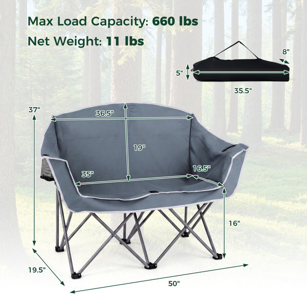 Boasts a heavy-duty metal frame that is wobble-free and long-lasting<br>Comfortable backrest  additional armrests  and wide seat surface for comfort<br>Skin-friendly oxford cloth is PVC-coated  tear-proof  wear-proof  and anti-fading<br>2 mesh cup holders