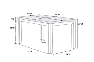 FAUX MARBLE DINING TABLE 60-" x 36-"