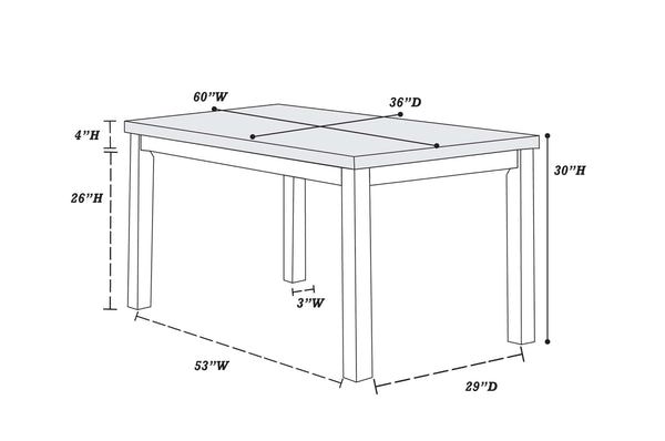 FAUX MARBLE DINING TABLE 60-" x 36-"