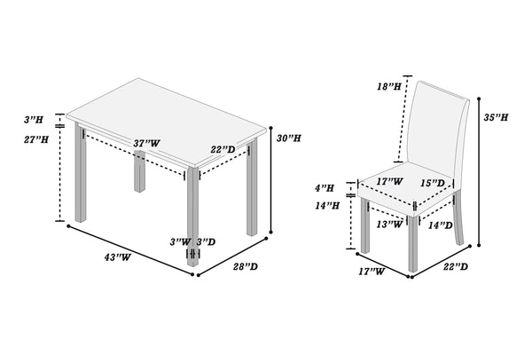 5-PCS DINING SET