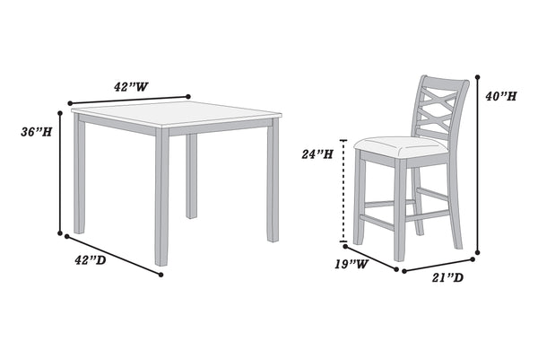 5-PC COUNTER HEIGHT DINING SET