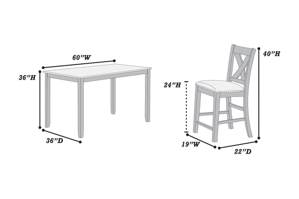 7-PC COUNTER HEIGHT DINING SET