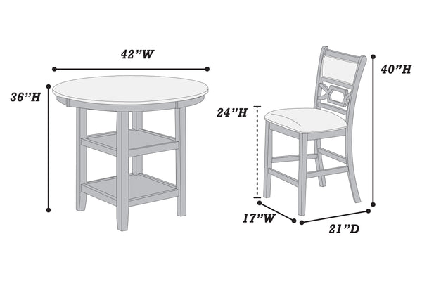 5-PC COUNTER HEIGHT DINING SET
