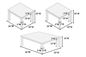 3-PCS COFFEE TABLE SET