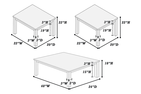 3-PCS COFFEE TABLE SET