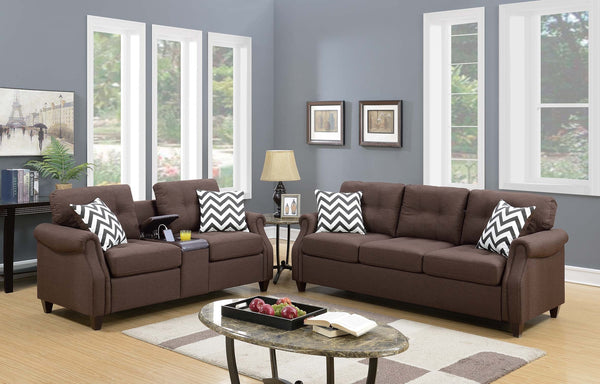 2-PCS SOFA SET W/USB CONSOLE