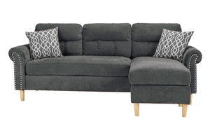 Summit F6447 Reversible Sectional Set W/ 2 Accent Pillows