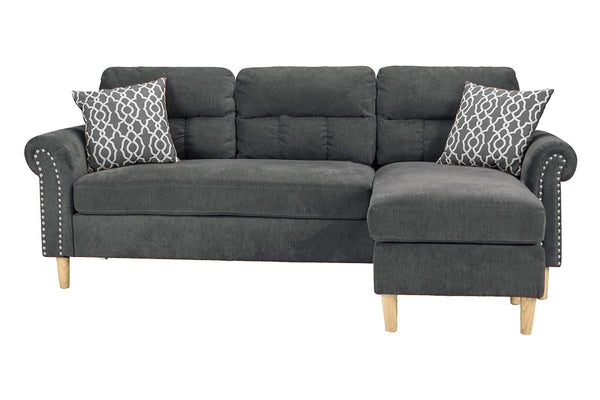 Summit F6447 Reversible Sectional Set W/ 2 Accent Pillows