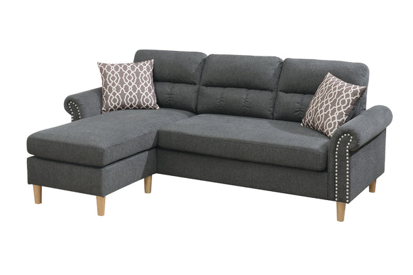 Summit F6447 Reversible Sectional Set W/ 2 Accent Pillows