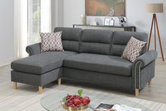 Summit F6447 Reversible Sectional Set W/ 2 Accent Pillows