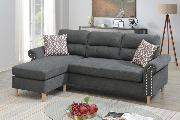 Summit F6447 Reversible Sectional Set W/ 2 Accent Pillows