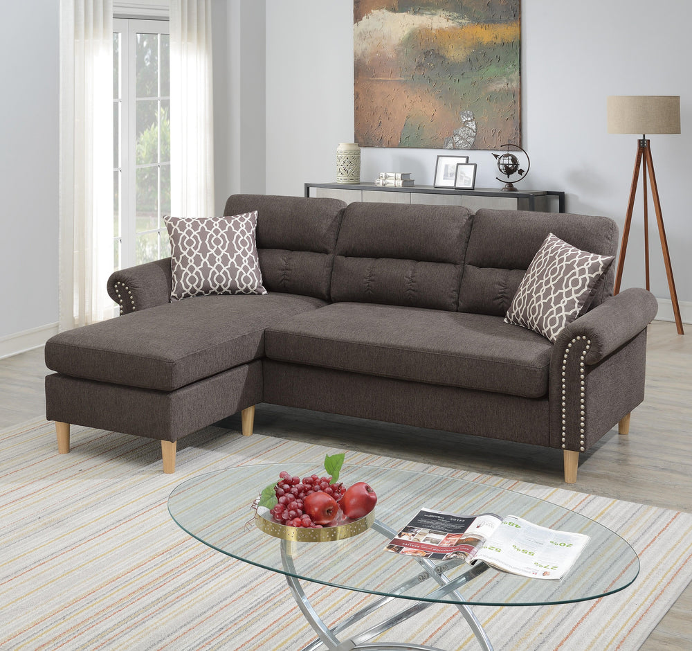 Peak F6448 Reversible Sectional Set W/ 2 Accent Pillows