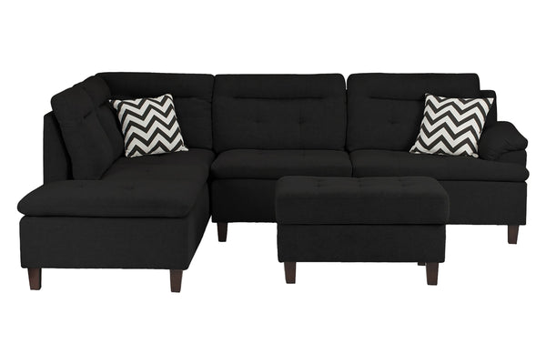 Grid F6588 3-Piece Sectional Set W/ Ottoman